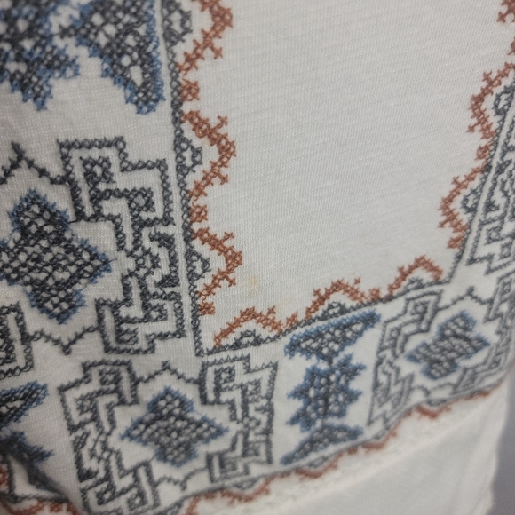 Lucky Brand Ivory Eyelet Western Boho Peasant Blouse size XS - Picture 2 of 6